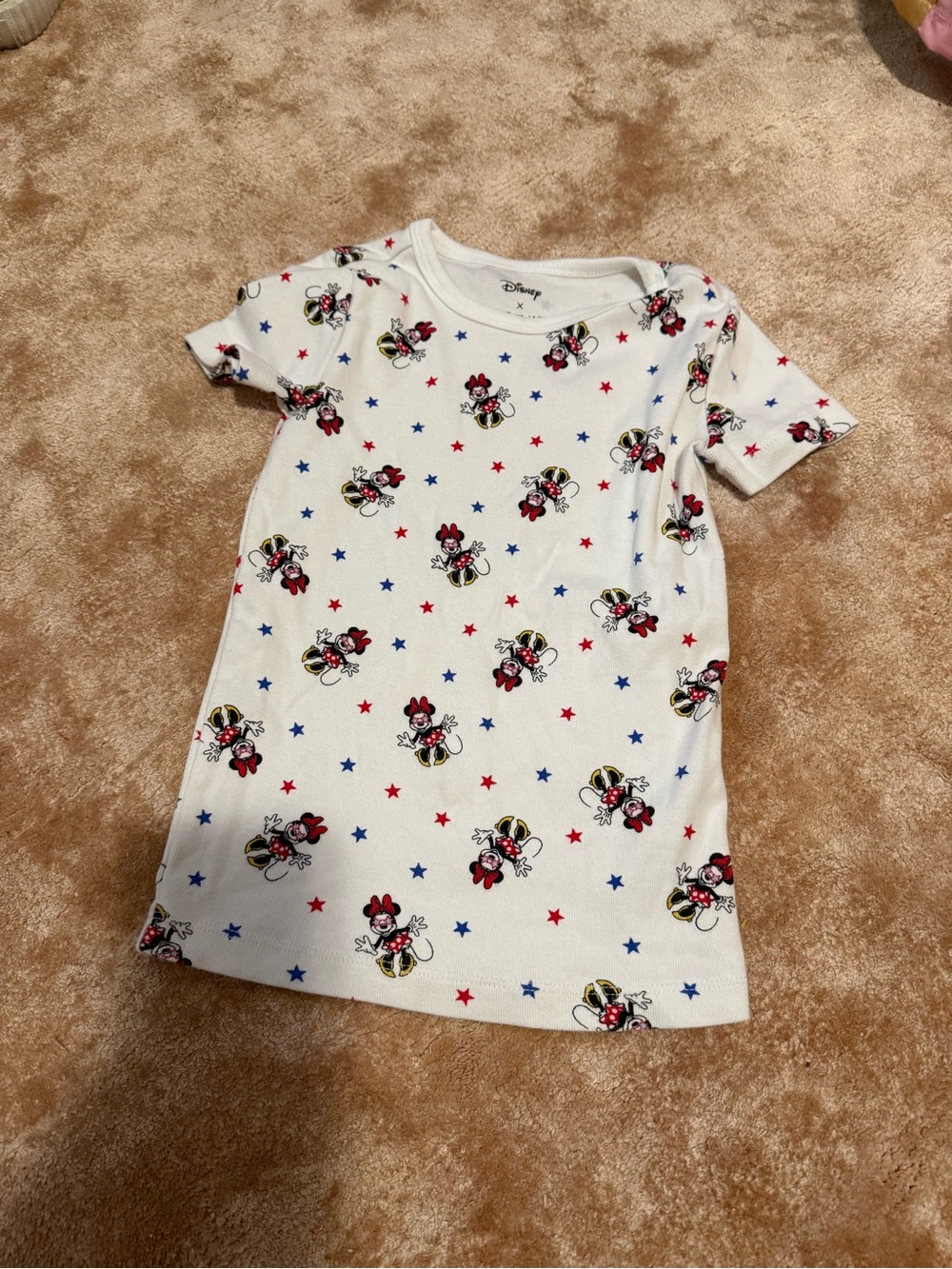 Janie and Jack White Minnie Mouse Star Print Top